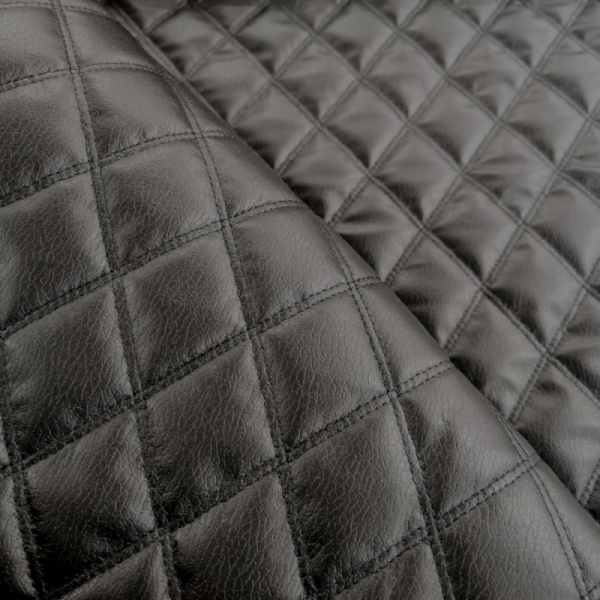Black Quilted Leatherette (Black)